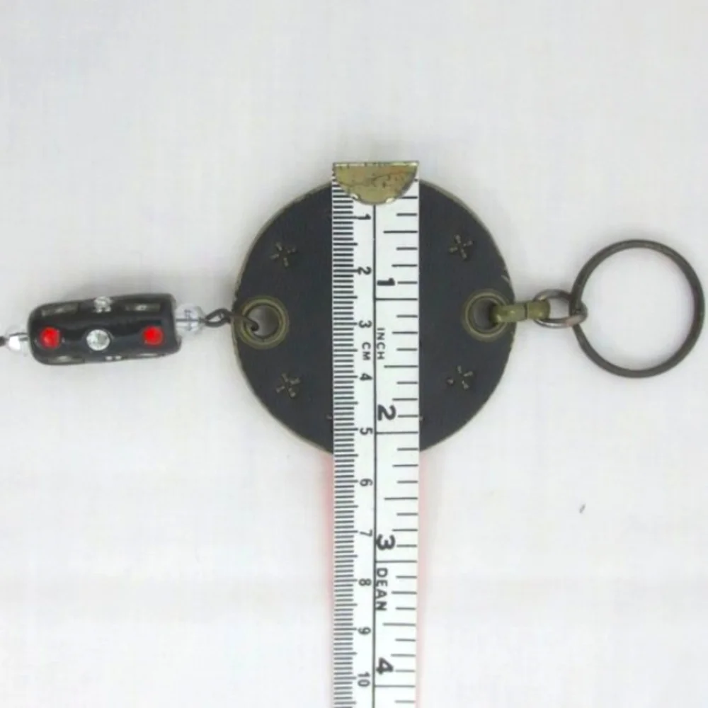 New Handmade Keychain Bag Charm Beaded Boho Faux Leather Rhinestone Swivel Clip